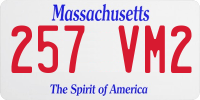 MA license plate 257VM2
