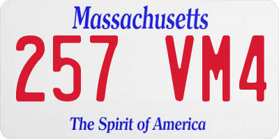 MA license plate 257VM4