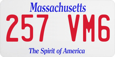 MA license plate 257VM6