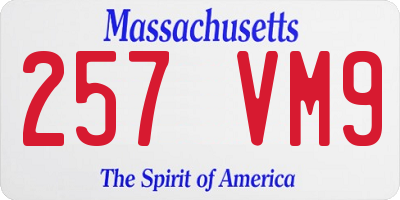 MA license plate 257VM9