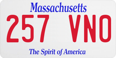 MA license plate 257VN0