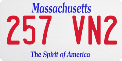 MA license plate 257VN2