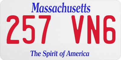 MA license plate 257VN6