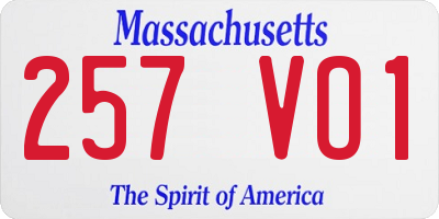 MA license plate 257VO1
