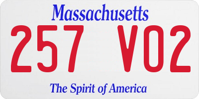 MA license plate 257VO2