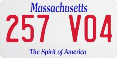 MA license plate 257VO4