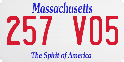 MA license plate 257VO5