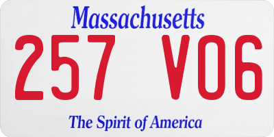 MA license plate 257VO6