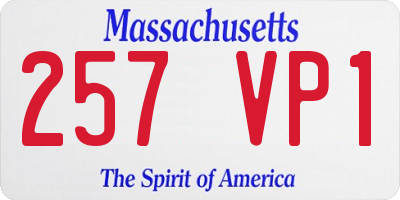 MA license plate 257VP1