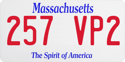 MA license plate 257VP2