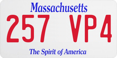 MA license plate 257VP4