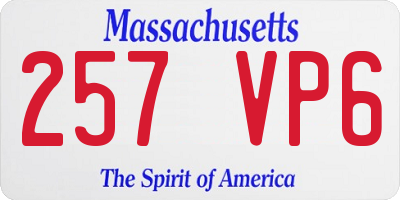 MA license plate 257VP6
