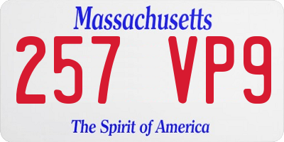 MA license plate 257VP9