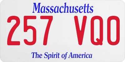 MA license plate 257VQ0