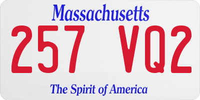 MA license plate 257VQ2