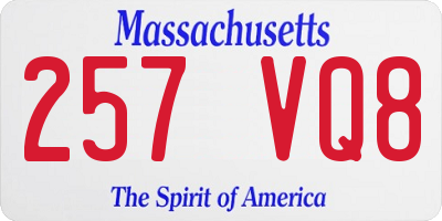 MA license plate 257VQ8
