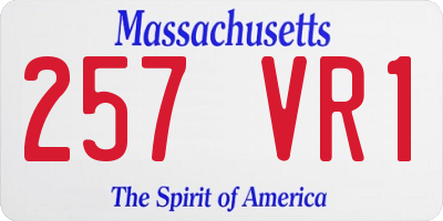 MA license plate 257VR1