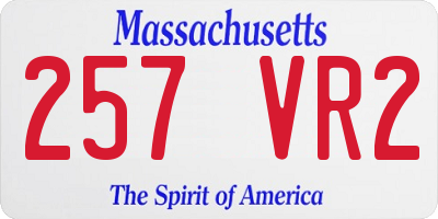 MA license plate 257VR2
