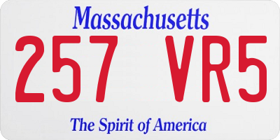 MA license plate 257VR5