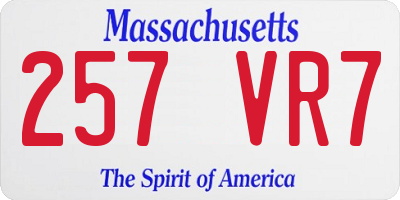 MA license plate 257VR7