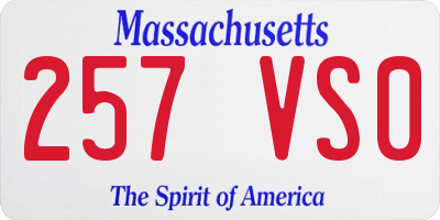 MA license plate 257VS0
