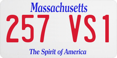 MA license plate 257VS1