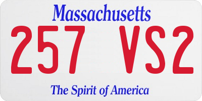 MA license plate 257VS2