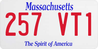MA license plate 257VT1