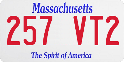 MA license plate 257VT2