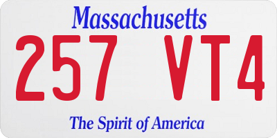 MA license plate 257VT4