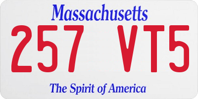 MA license plate 257VT5