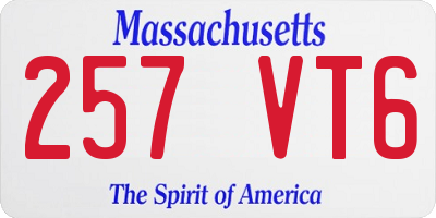 MA license plate 257VT6