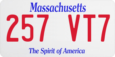 MA license plate 257VT7
