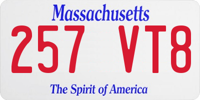 MA license plate 257VT8
