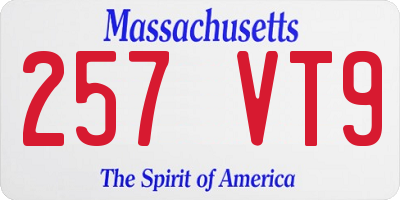 MA license plate 257VT9