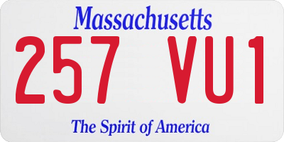MA license plate 257VU1