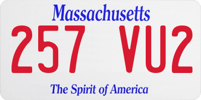 MA license plate 257VU2