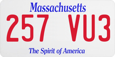 MA license plate 257VU3