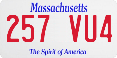 MA license plate 257VU4