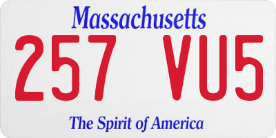 MA license plate 257VU5