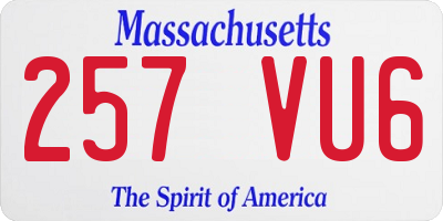 MA license plate 257VU6