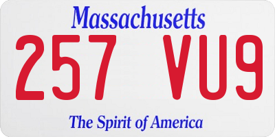 MA license plate 257VU9