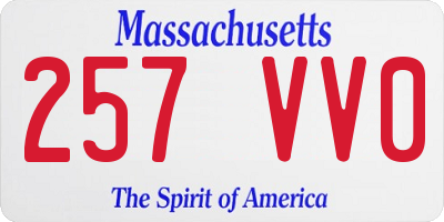 MA license plate 257VV0