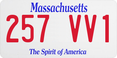 MA license plate 257VV1