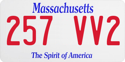 MA license plate 257VV2
