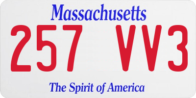 MA license plate 257VV3