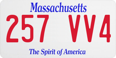 MA license plate 257VV4