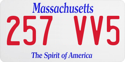 MA license plate 257VV5
