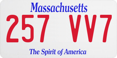 MA license plate 257VV7