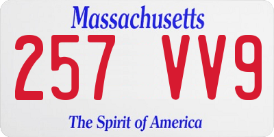 MA license plate 257VV9